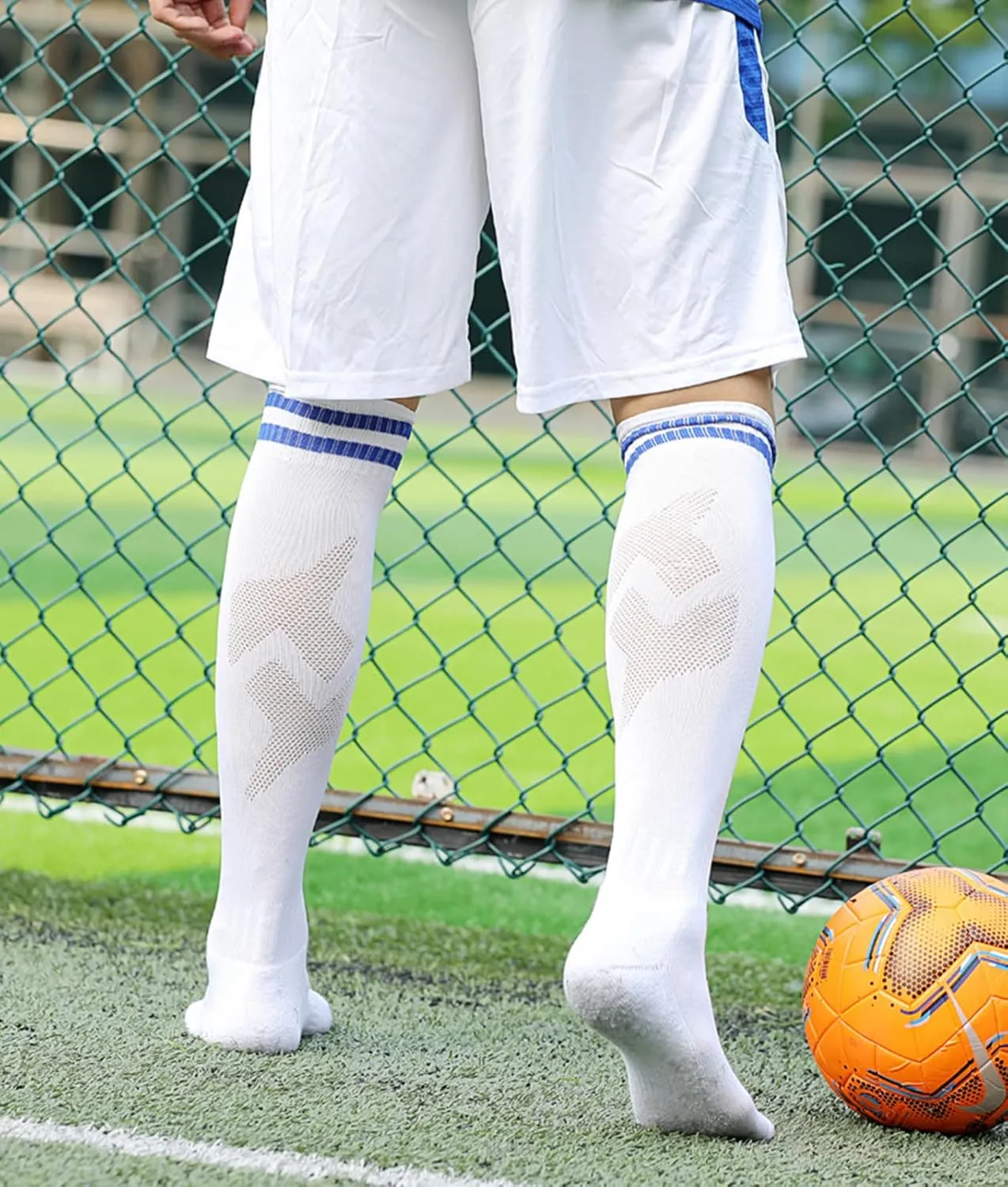10 Pairs Soccer Socks Stretchy Knee High Tube Socks Colorful Football Athletic Team Socks for Men Women Teens