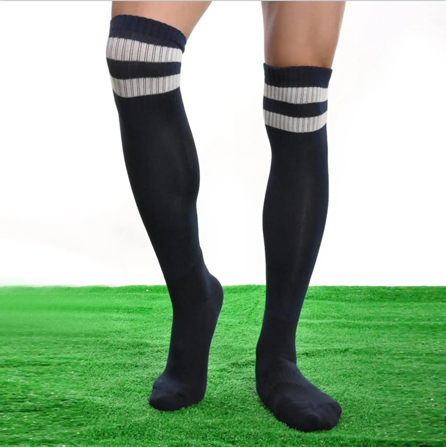 10 Pairs Soccer Socks Stretchy Knee High Tube Socks Colorful Football Athletic Team Socks for Men Women Teens