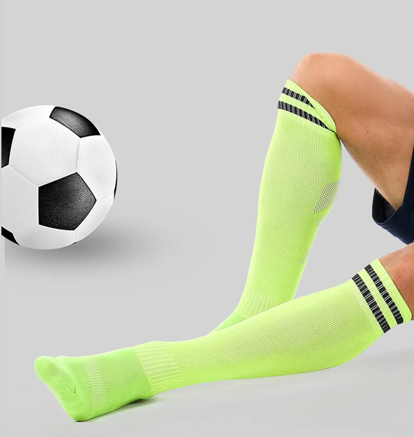 10 Pairs Soccer Socks Stretchy Knee High Tube Socks Colorful Football Athletic Team Socks for Men Women Teens