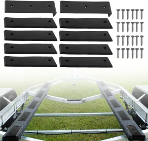 10PCS Boat Trailer Bunk Slides Kit - 8 Bunk Pads & 2 Enders, Fits 3 Inch x 10 Inch Boat Trailer Bunk Slides for Easy Boat Loading & Unloading