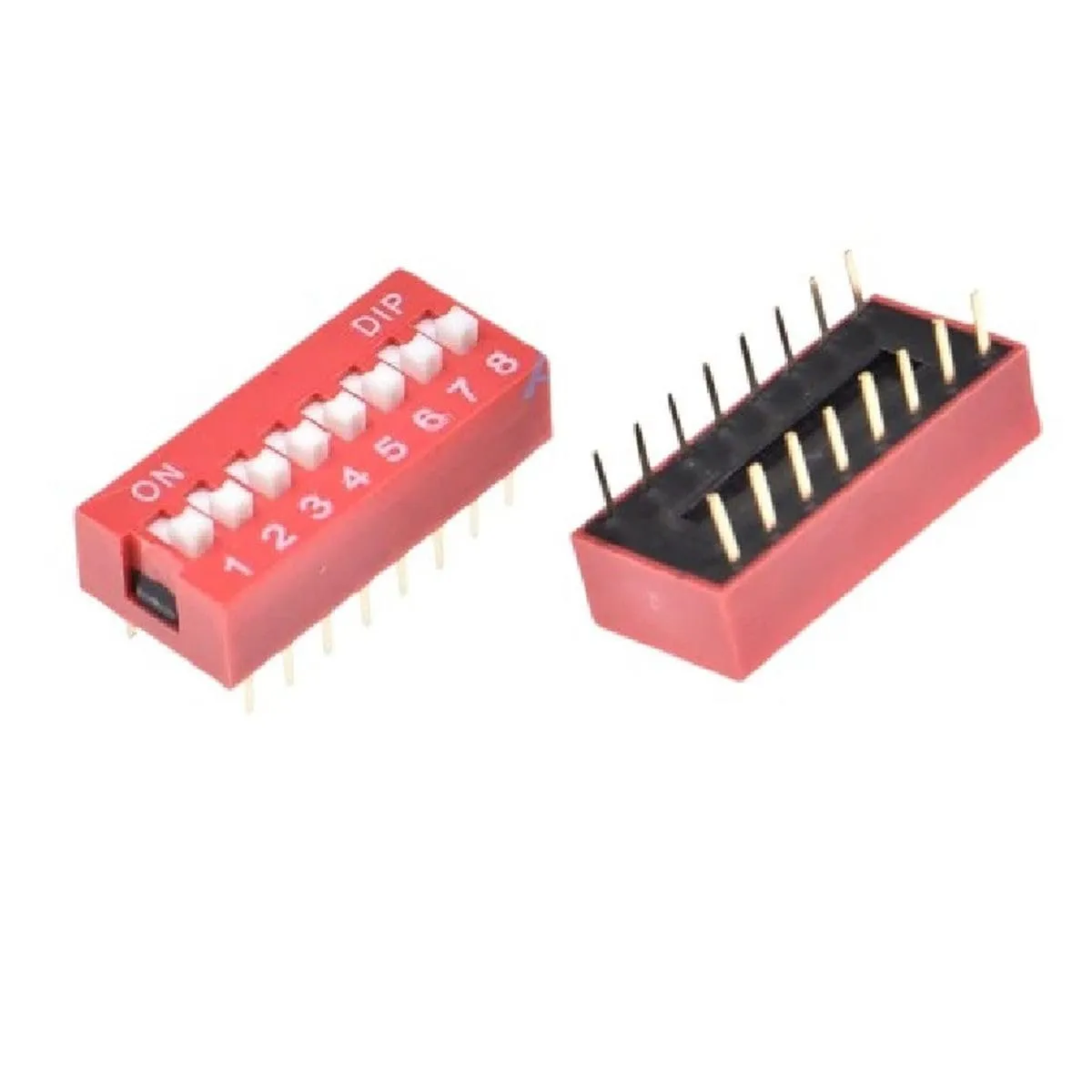 10PCS Red 8p DIP 8 Position Toggle Switch Doule Row 8PIN Pitch 2.54MM Slide Switches 8 PIN New 2025 for Arrival High for Quality