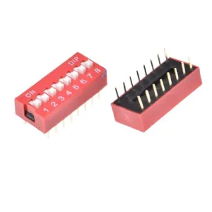 10PCS Red 8p DIP 8 Position Toggle Switch Doule Row 8PIN Pitch 2.54MM Slide Switches 8 PIN New 2025 for Arrival High for Quality