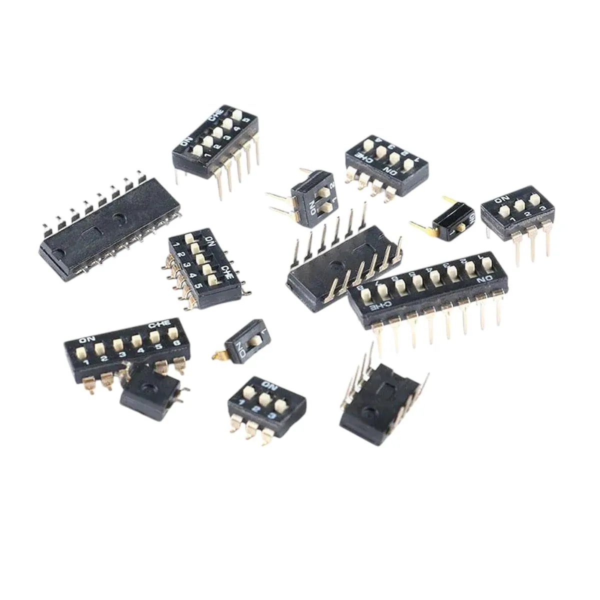 10Pcs/Lot 2.54Mm Slide Type Switch Black Dip Pitch 4Pin 2 Position/8Pin 4 Position/16Pin 8 Position Piano Key New 2025 High for Reliable Electronic Component