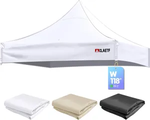 10x10 Canopy Replacement Top for Pop Up Canopy Tent - 4 Drainage Holes，10x10ft Canopy top Suitable for Most of The Standard Canopy(top only, White)