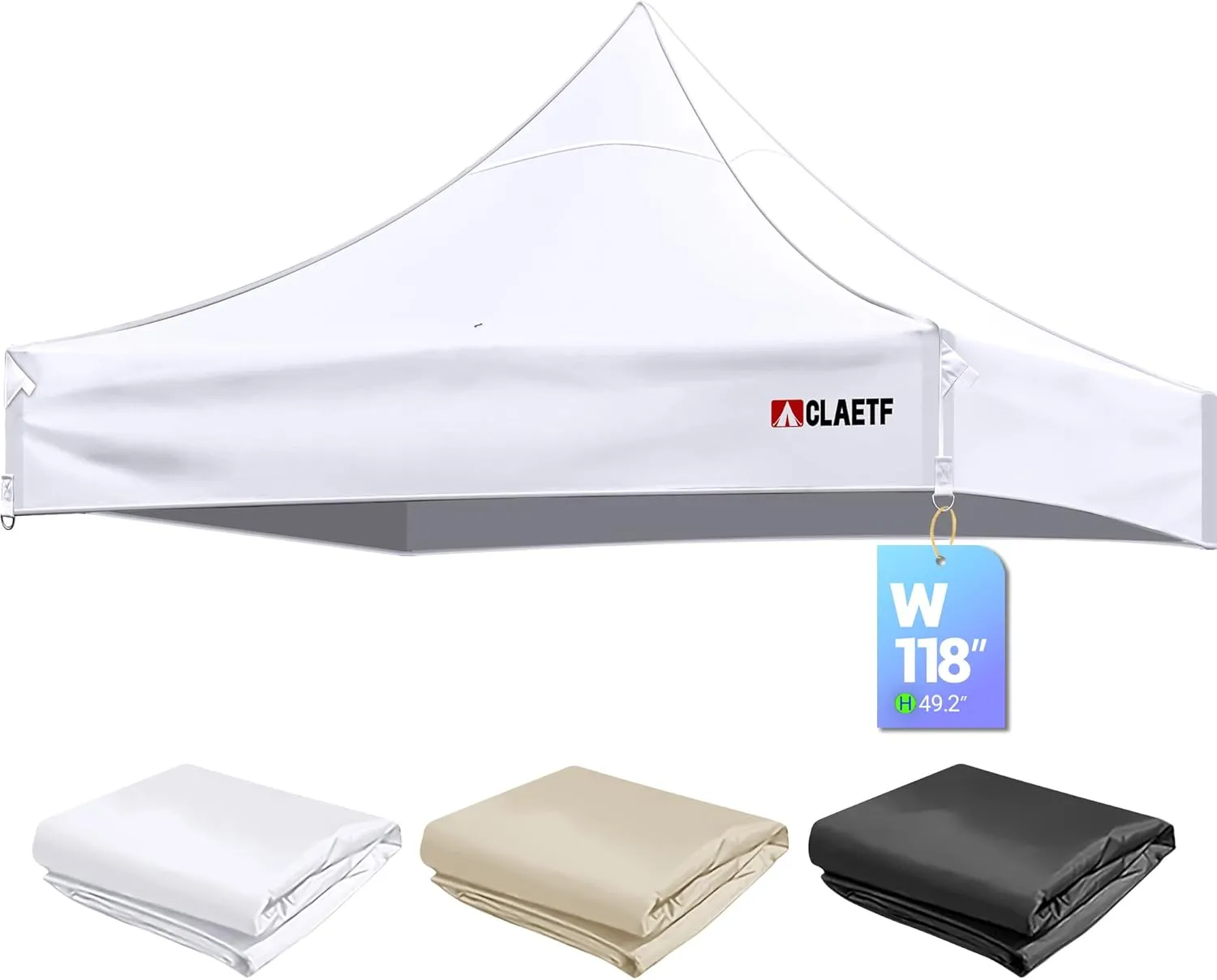 10x10 Canopy Replacement Top for Pop Up Canopy Tent - 4 Drainage Holes，10x10ft Canopy top Suitable for Most of The Standard Canopy(top only, White)