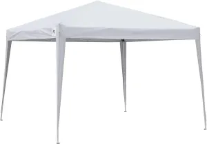 10x10FT Canopy Tent Pop Up Instant Water-Resistant Gazebo Shelter Outdoor Beach Wedding Party Tent with Wheeled Carrying Bag(White)