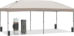 10x20 Pop Up Canopy with Sidewalls - Heavy - Duty Outdoor Tent for Backyard, Weddings & Parties,with Wheeled Bag