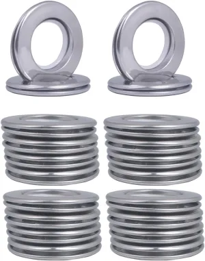 20 Pack Stainless Curtain Grommets Inner Diameter 1-9/16 inch (40mm-75mm) Stainless Steel Curtain Eyelet Rings Round Nanoscale Low Noise Roman Ring Eyelet for Curtains Drape (20-Pack Silver)