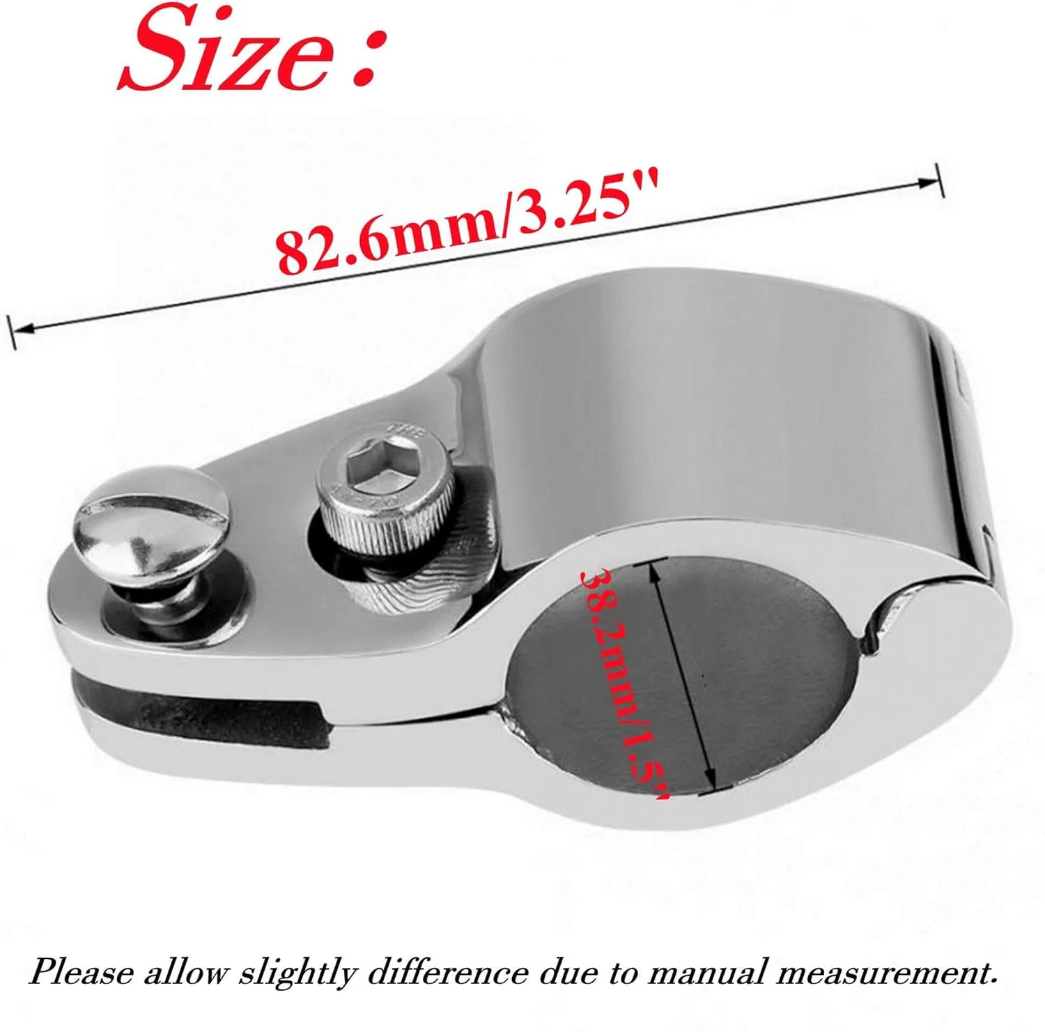 2Pcs Boat Bimini Top Hinged Jaw Slide, Stainless Steel 316 Marine Boat Canopy Tube Clamp Fitting Boat Accessories (Type: with Lock nut, 1.5inch)