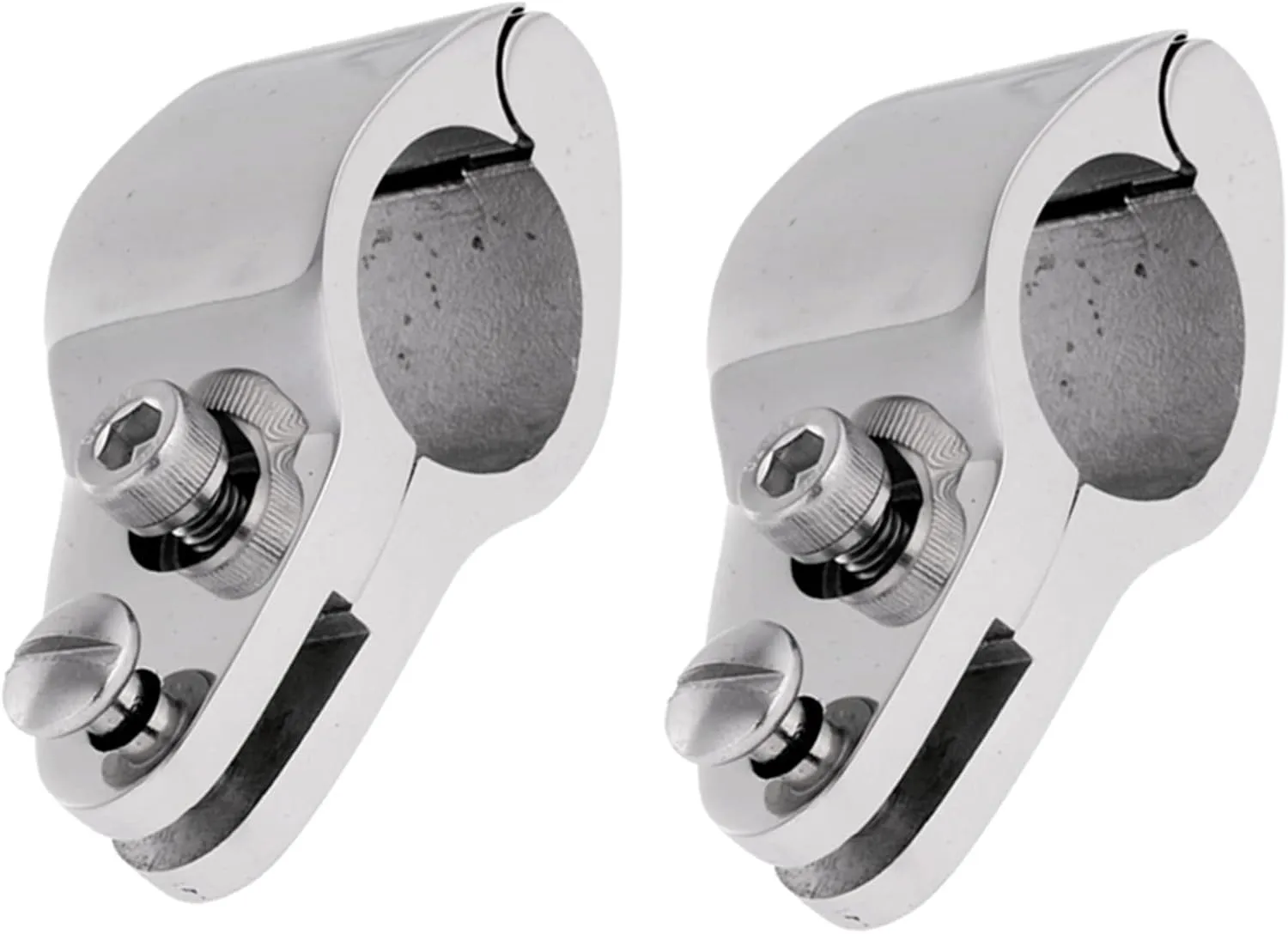 2Pcs Boat Bimini Top Hinged Jaw Slide, Stainless Steel 316 Marine Boat Canopy Tube Clamp Fitting Boat Accessories (Type: with Lock nut, 1.5inch)