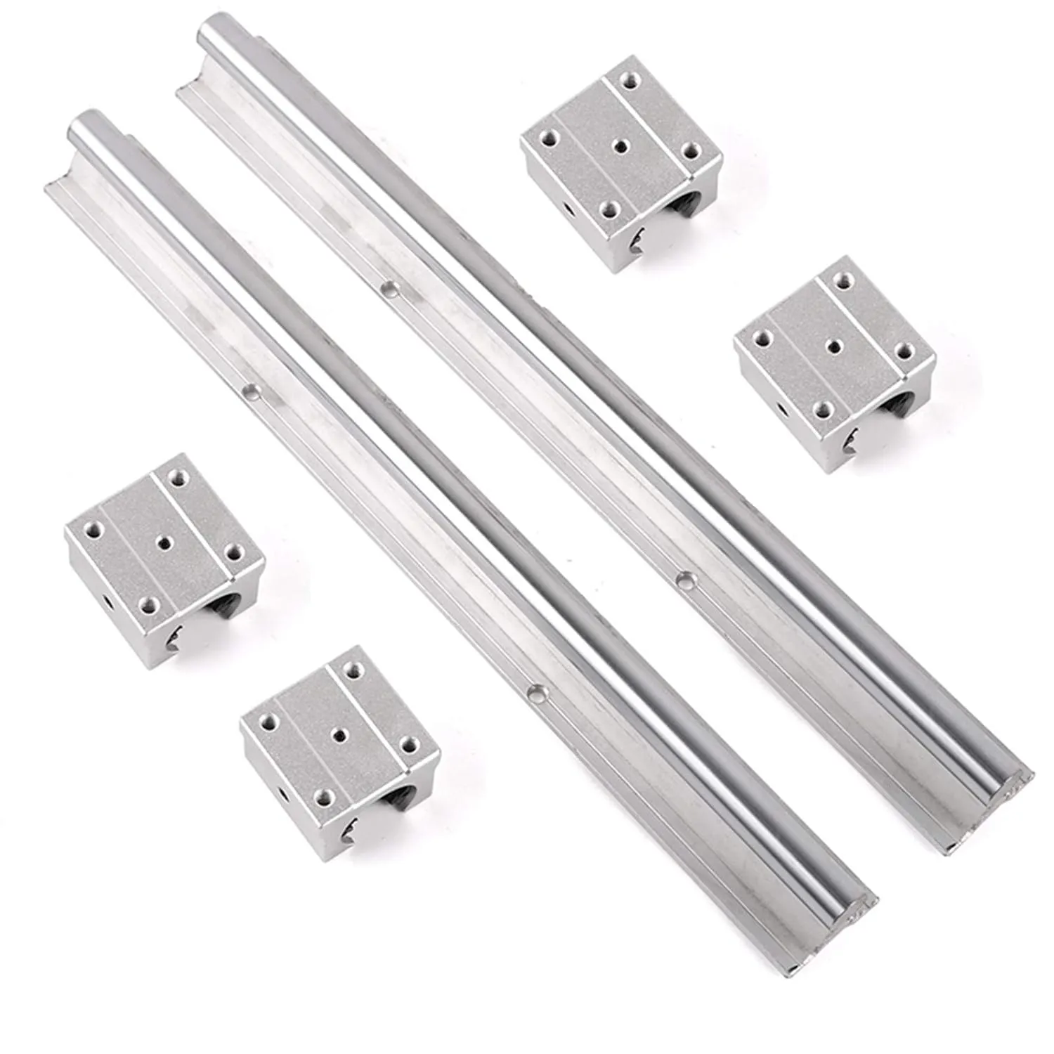2PCS Linear Rails SBR12 1000mm Linear Guide Rails with 4PCS SBR12UU Slide Blocks, CNC Rail Kit, Linear Rails and Bearings Kit for Automated Machines and Equipments(SBR12-1000)