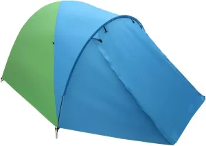 4-Person Double Layer Family Camping Tent Outdoor Instant Cabin Tent for Hiking Backpacking Trekking Blue & Green
