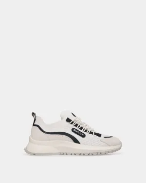 520 Sneaker In White And Navy Blue Knit Fabric