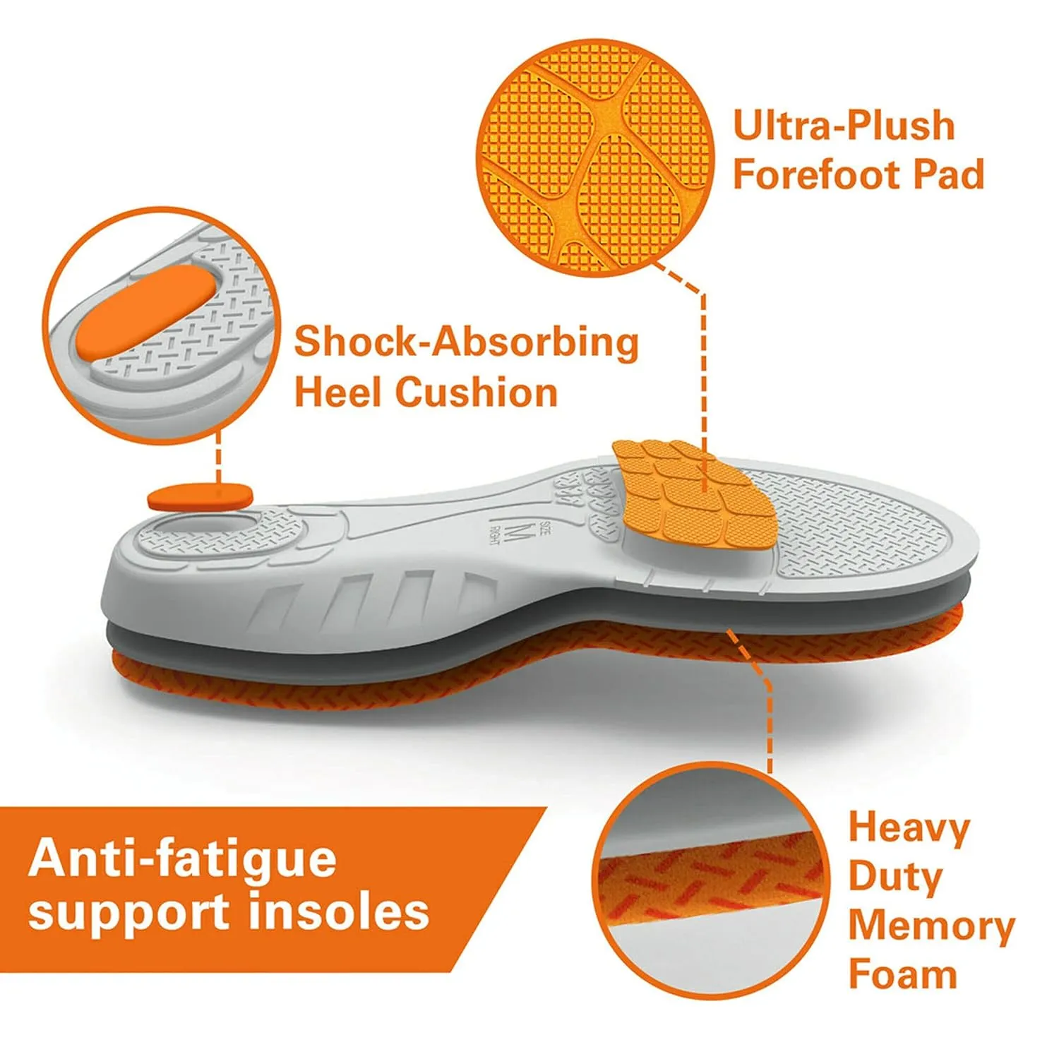 ACE Insoles Work, Shaped by Superfeet, Anti-Fatigue Support, One Pair, Small