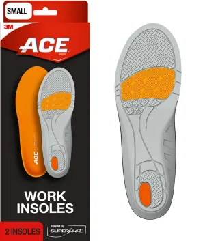 ACE Insoles Work, Shaped by Superfeet, Anti-Fatigue Support, One Pair, Small