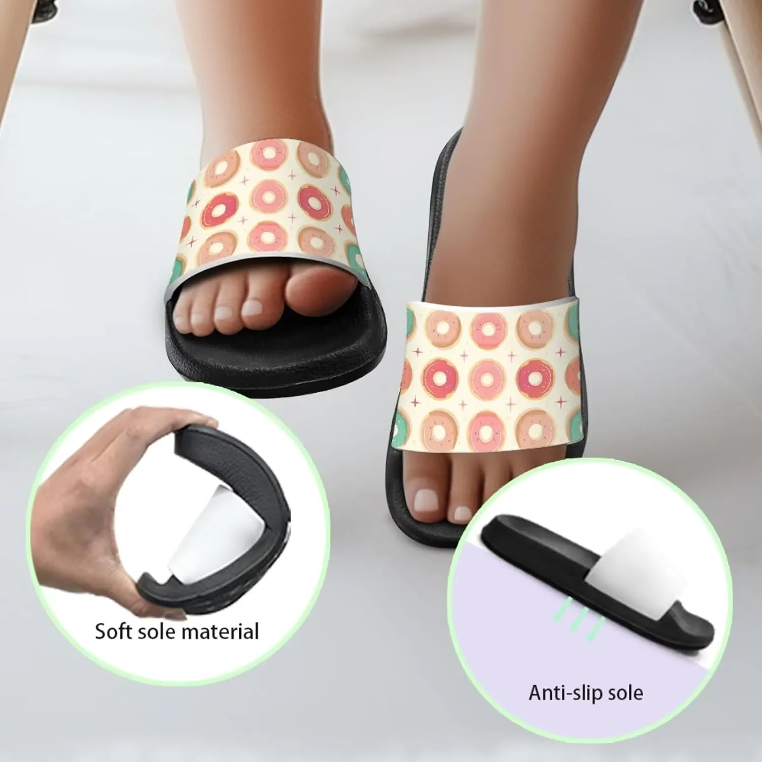 Adorable Slide Sandals for Boys Girls Slide Sandals Cartoon Youth Pool Shower Shoes Suitable for Outdoors