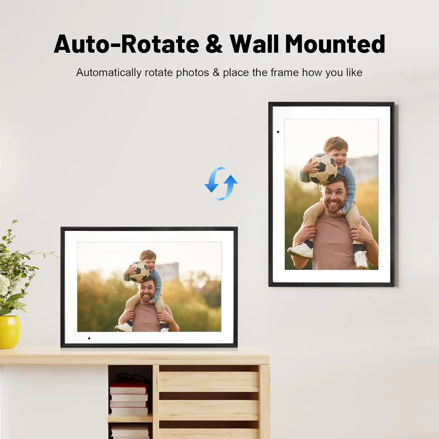 AEEZO Digital Picture Frame,10.1 Inch Digital Photo Frame with 1280 * 800 IPS Touch Screen HD Disply,Built-in 32GB Storage,Wall-Mounted, WiFi Digital Frame Share Photos/Videos via AiMOR App - White