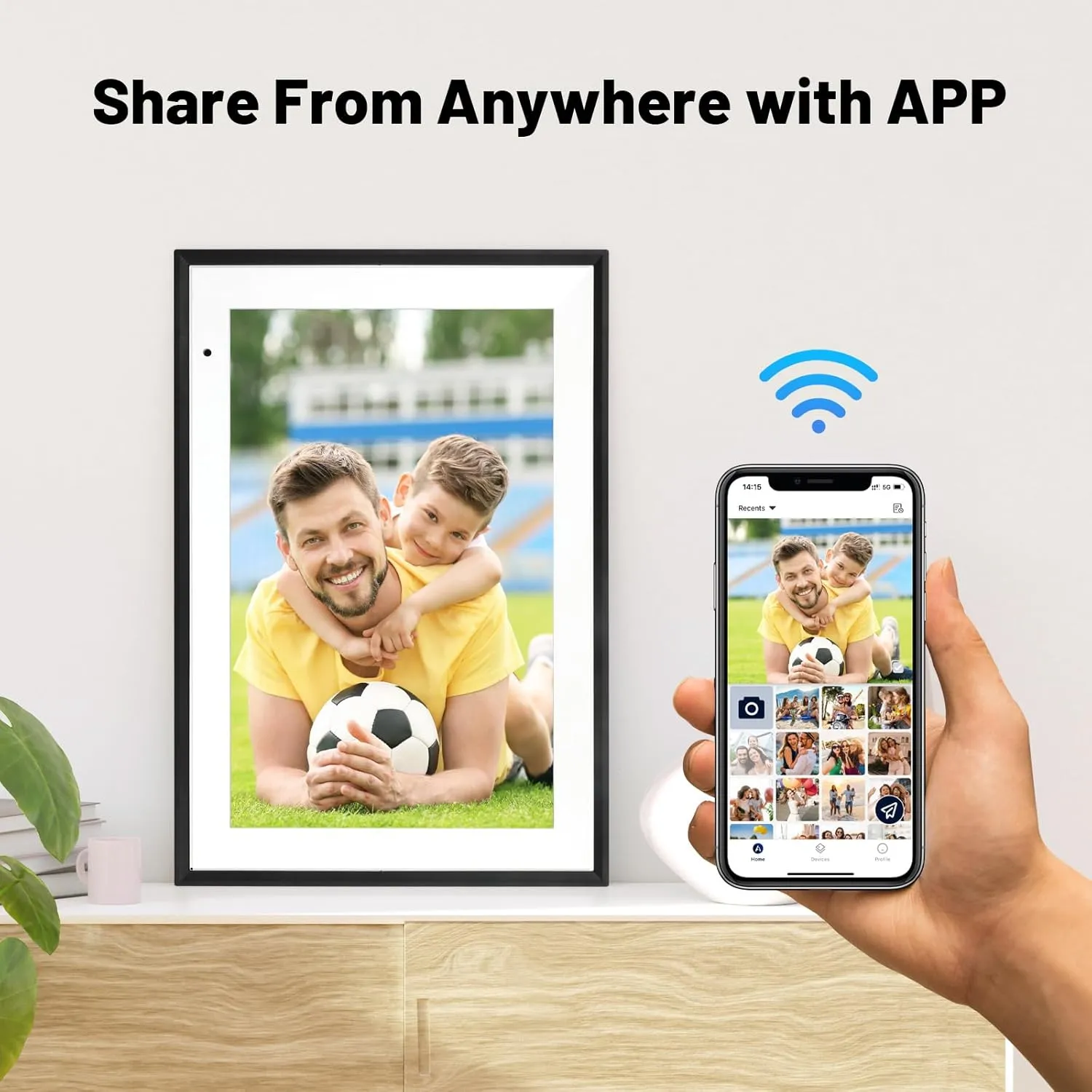 AEEZO Digital Picture Frame,10.1 Inch Digital Photo Frame with 1280 * 800 IPS Touch Screen HD Disply,Built-in 32GB Storage,Wall-Mounted, WiFi Digital Frame Share Photos/Videos via AiMOR App - White