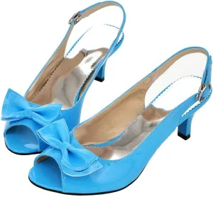 AIMODOR Womens Peep Toe Kitten Heels Sandals Ladies Slingback Dress Pumps