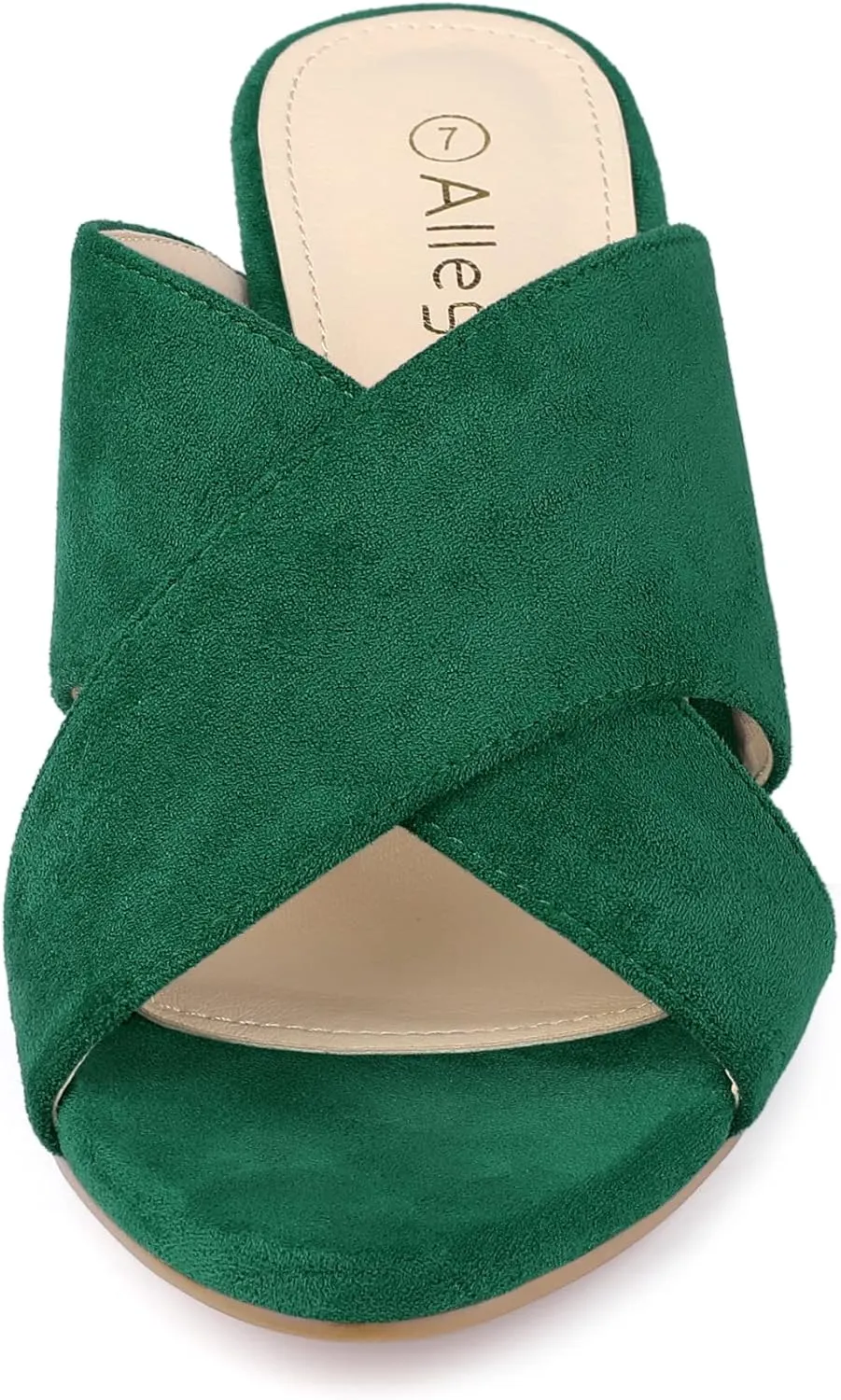 Allegra K Women's Crisscross Strap Block Heel Slide Sandals