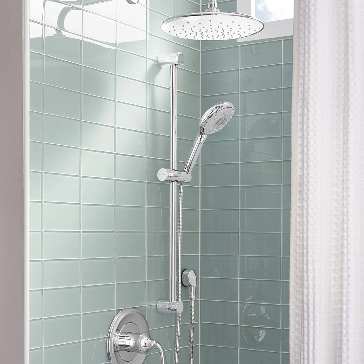 American Standard 1660774.002 Spectra Plus Handheld Shower Head with Slide Bar Kit 1.8 GPM, Polished Chrome