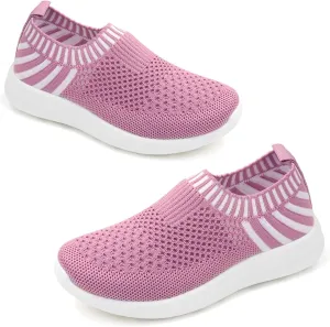 Apawwa Kids Lightweight Slip On Running Shoes - Pink/Blue/Navy/Black Walking Shoes for Toddler/Little Kids/Big Kids