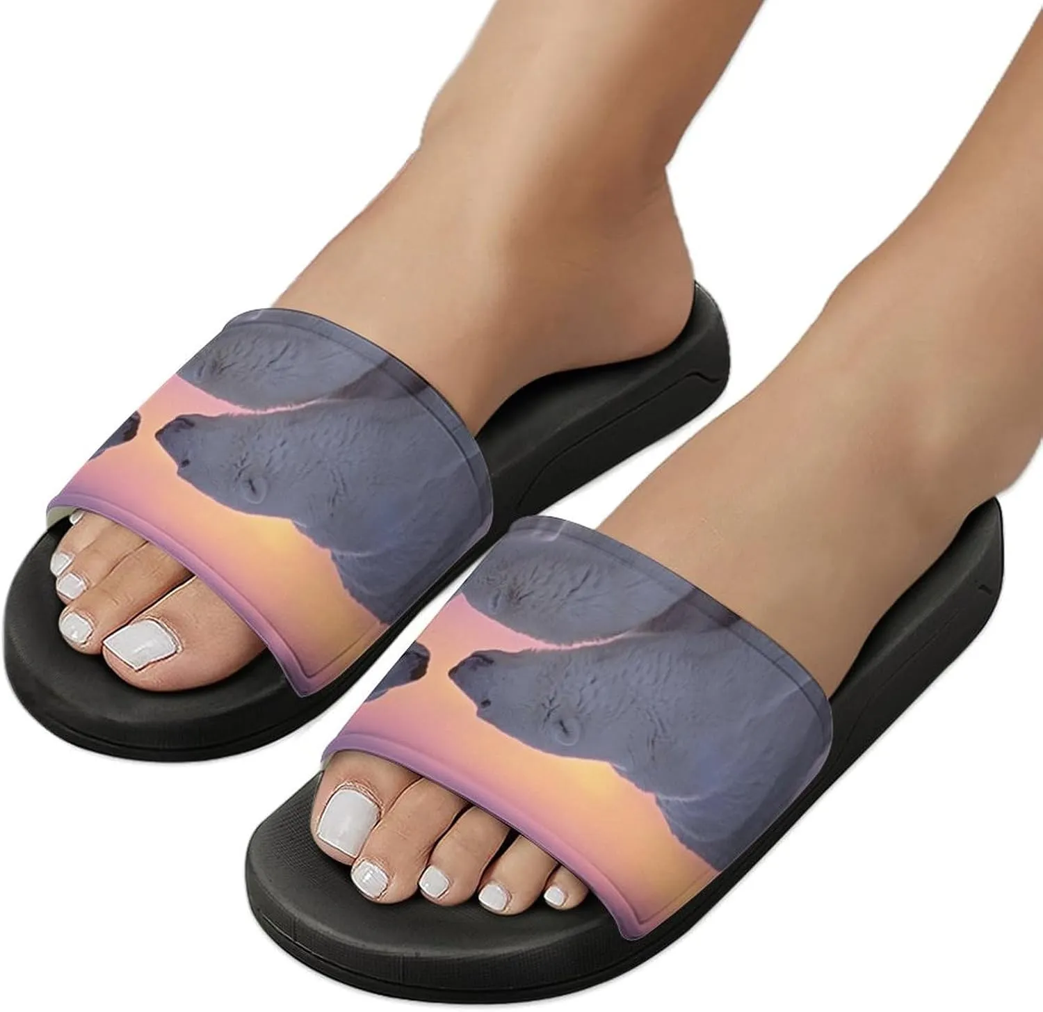 Arctic Bears Unisex Non-Slip Home Slippers Open-toe Outdoor Indoor Slide Shoes Shower Sandals