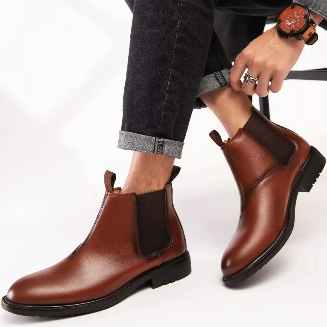 Arkbird Chelsea Ankle Boots for Men Genuine Leather Oxford Casual and Formal Dress Boot