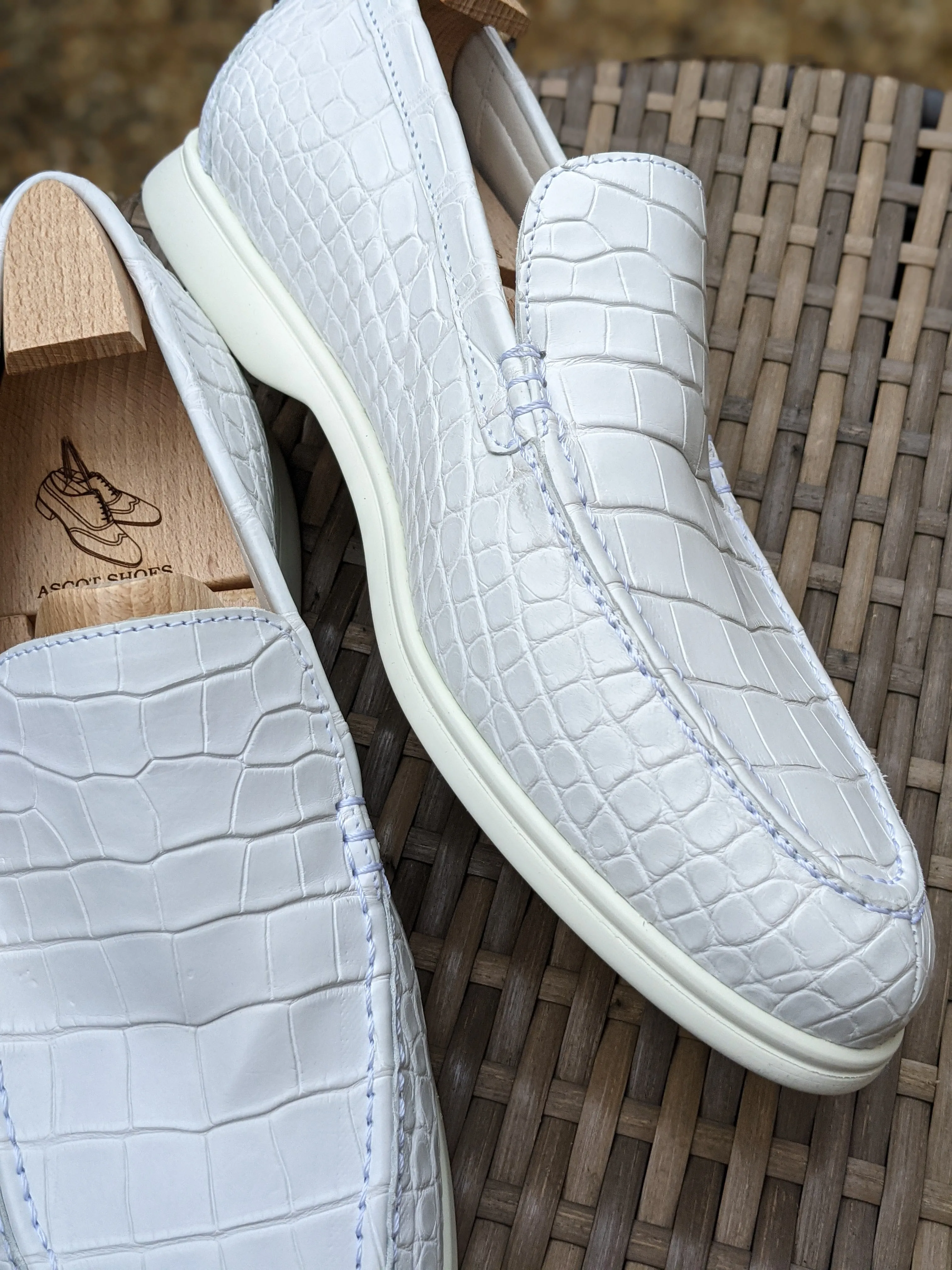 Ascot Cannes - Pure White Crocodile