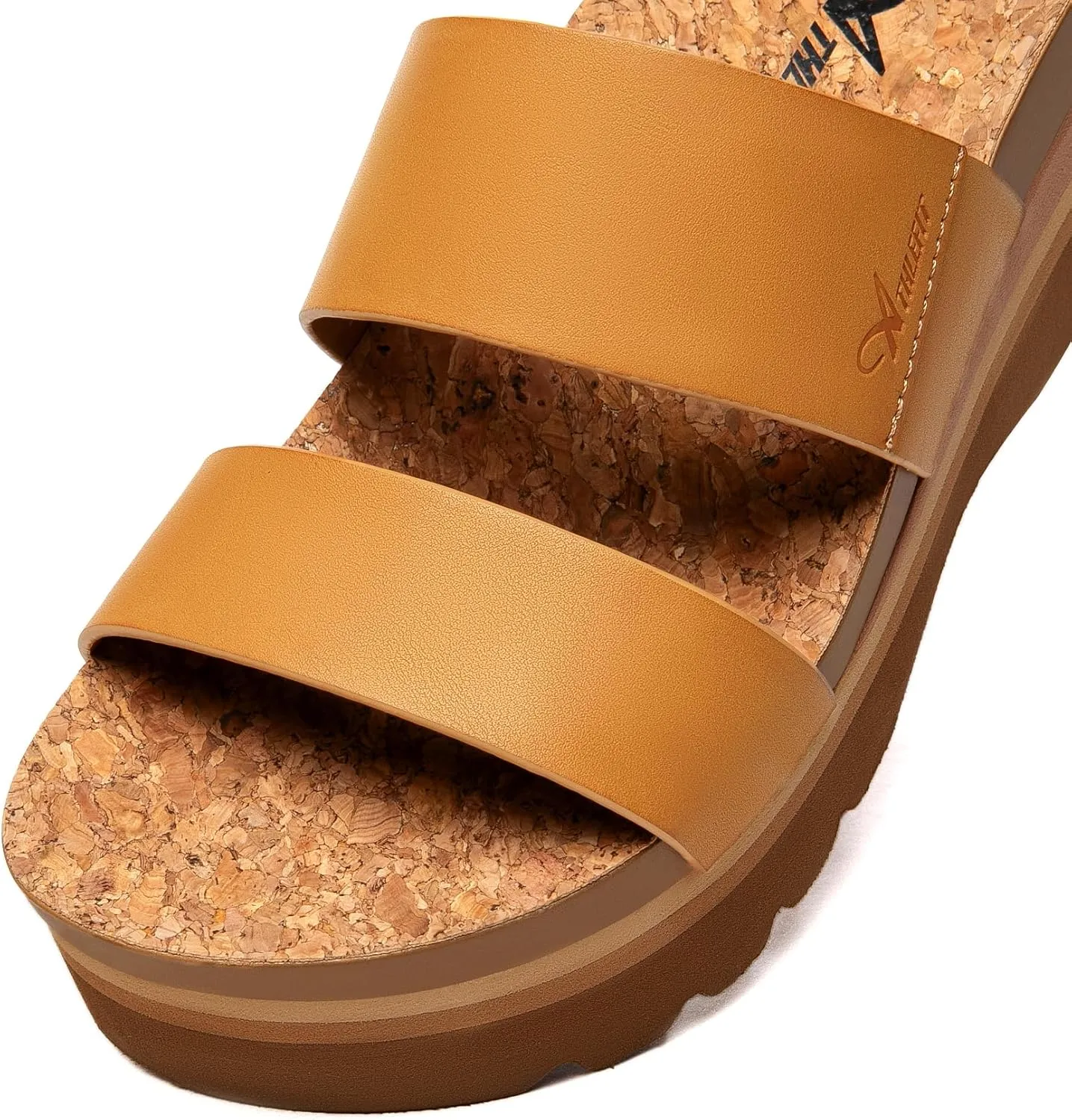 Athlefit Women's Arch Support Platform Slide Sandals Comfortable Crok Footbed Open Toe Slip On Summer Flatform Wedge Sandals