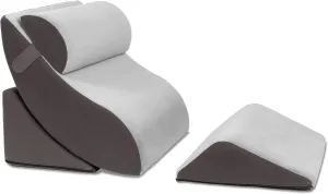 Avana Kind Bed Orthopedic Support Wedge Pillow Comfort System – for Post-Surgery, Heartburn, Snoring, Acid Reflux & GERD, 4-Piece-Set, Grey/Charcoal