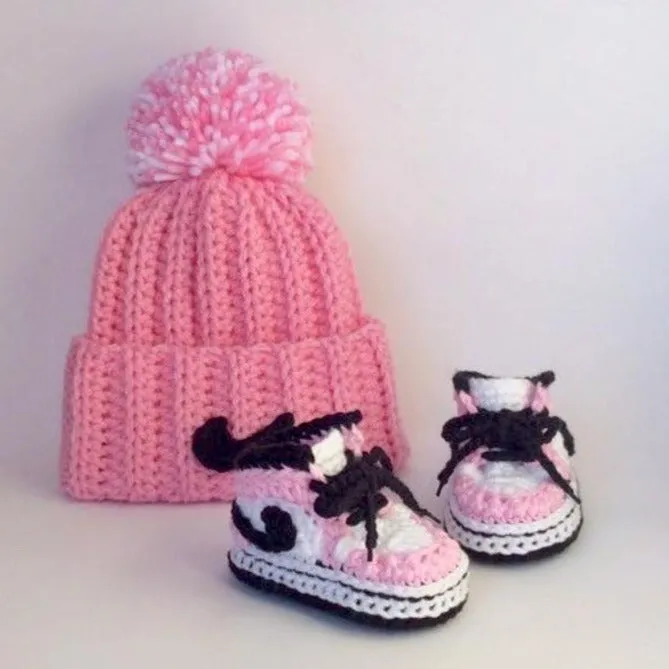 Baby Jordan Hat & Sneaker Set