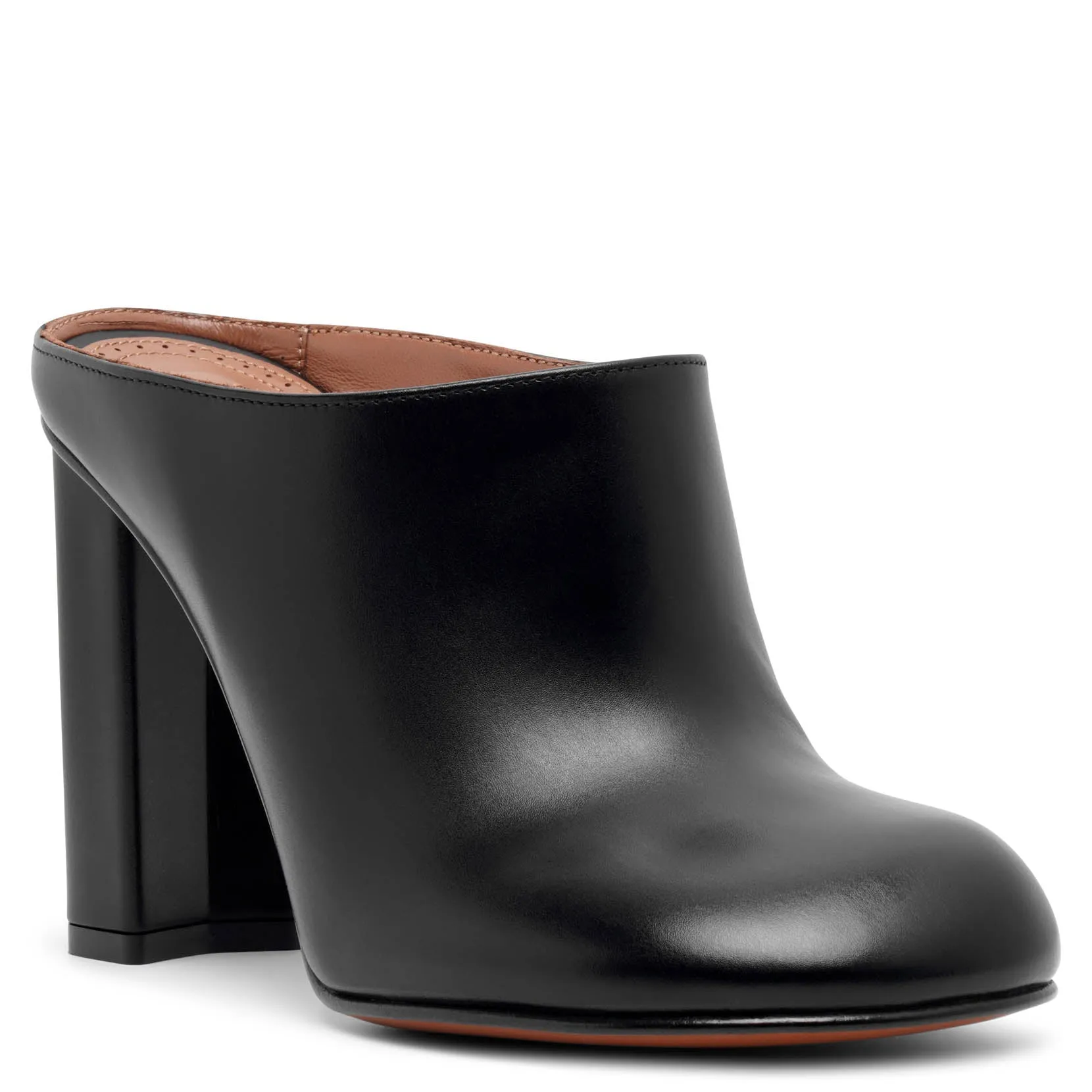 Babylone black leather mules