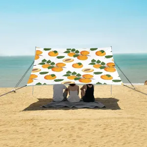 Beach Shade Tent with UPF50  UV Protection,Apricot Fruits Cartoon Lightweight Camping Sun Shelter for Outdoor,Camping Trips, Fishing, Backyard,Picnics,Easy Set Up and Carry 9x10.5 FT