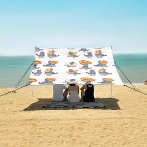 Beach Shade Tent with UPF50  UV Protection,Cartoon Funny Pigeons Birds Lightweight Camping Sun Shelter for Outdoor,Camping Trips, Fishing, Backyard,Picnics,Easy Set Up and Carry 9x10.5 FT