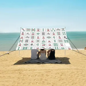 Beach Shade Tent with UPF50  UV Protection,Chinese Mahjong Majiang Lightweight Camping Sun Shelter for Outdoor,Camping Trips, Fishing, Backyard,Picnics,Easy Set Up and Carry 9x10.5 FT
