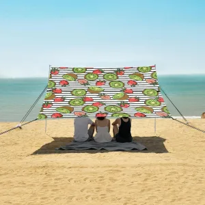 Beach Shade Tent with UPF50  UV Protection,Kiwi Strawberry Pattern Lightweight Camping Sun Shelter for Outdoor,Camping Trips, Fishing, Backyard,Picnics,Easy Set Up and Carry 9x10.5 FT