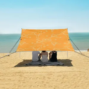Beach Shade Tent with UPF50  UV Protection,Pattern of Sumo Wrestler Lightweight Camping Sun Shelter for Outdoor,Camping Trips, Fishing, Backyard,Picnics,Easy Set Up and Carry 9x10.5 FT