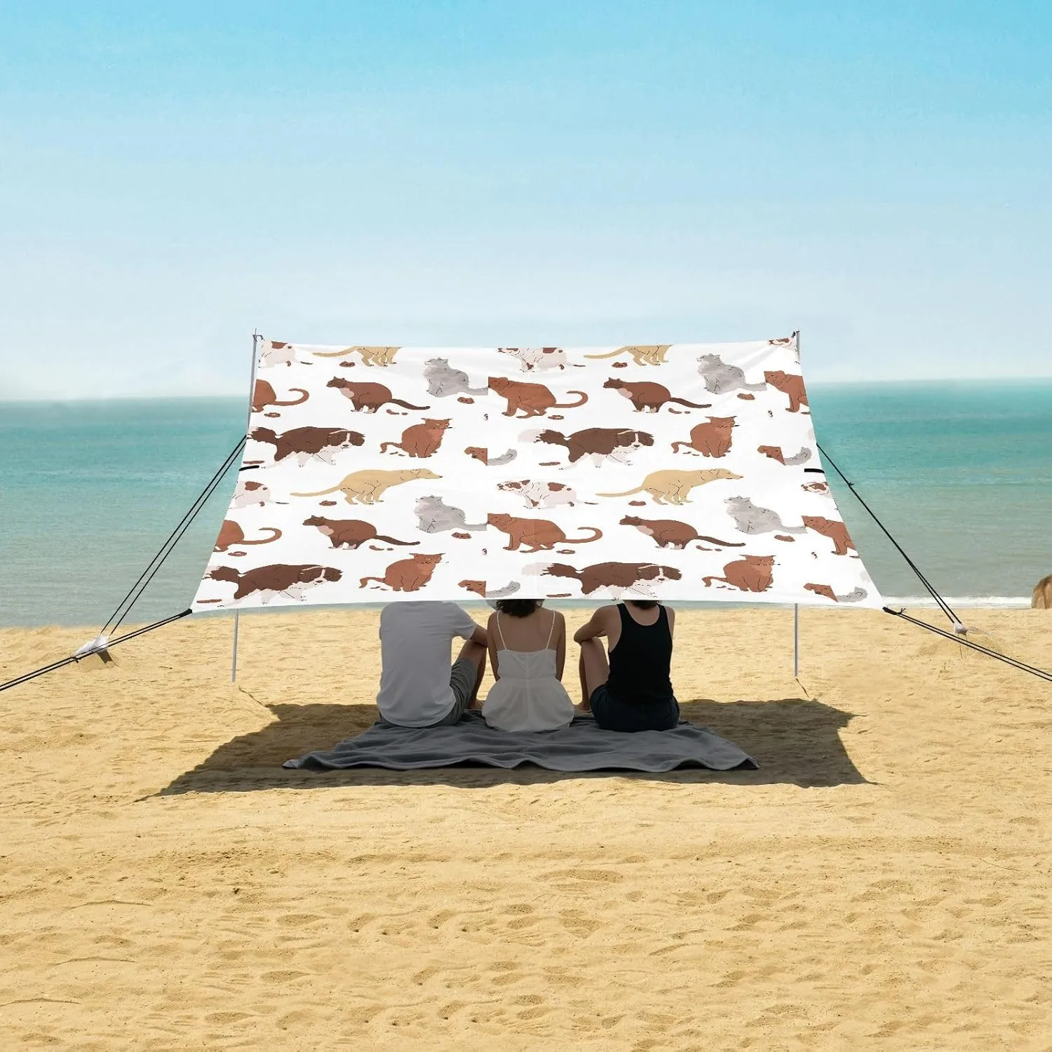 Beach Shade Tent with UPF50  UV Protection,Pooping Dogs and Cats Lightweight Camping Sun Shelter for Outdoor,Camping Trips, Fishing, Backyard,Picnics,Easy Set Up and Carry 9x10.5 FT