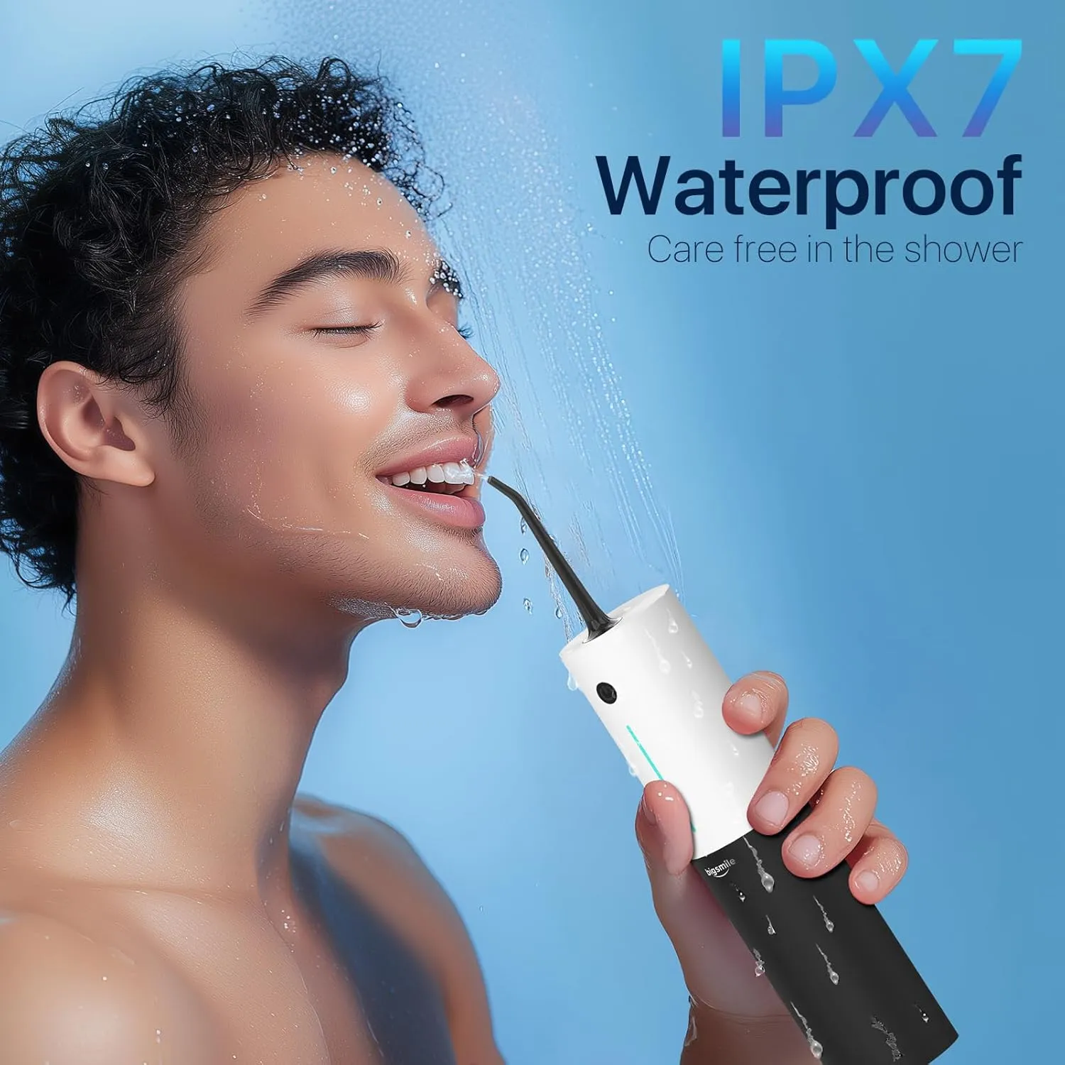 Bigsmile Water Flosser Cordless Dental Irrigator Kid Braces Oral Irrigador Travel Shower Portable Teeth Pick Wireless Floss IPX7 200ML Famous Dentist Recommend(Panda)