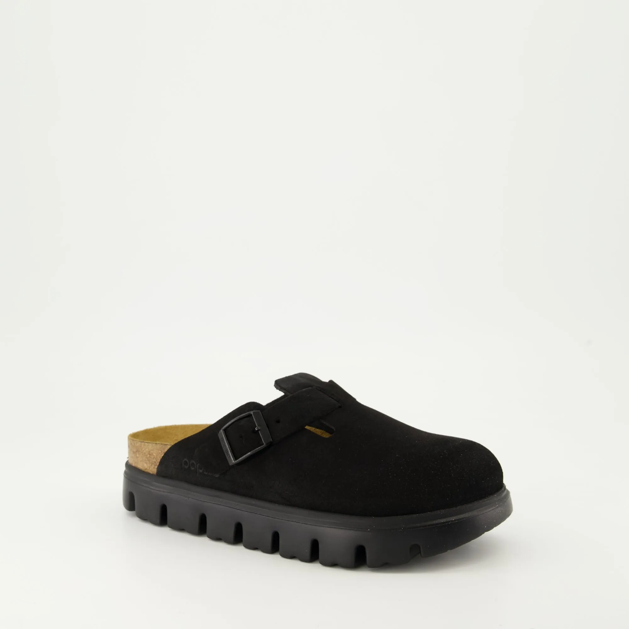 Black Suede Chunky Mules