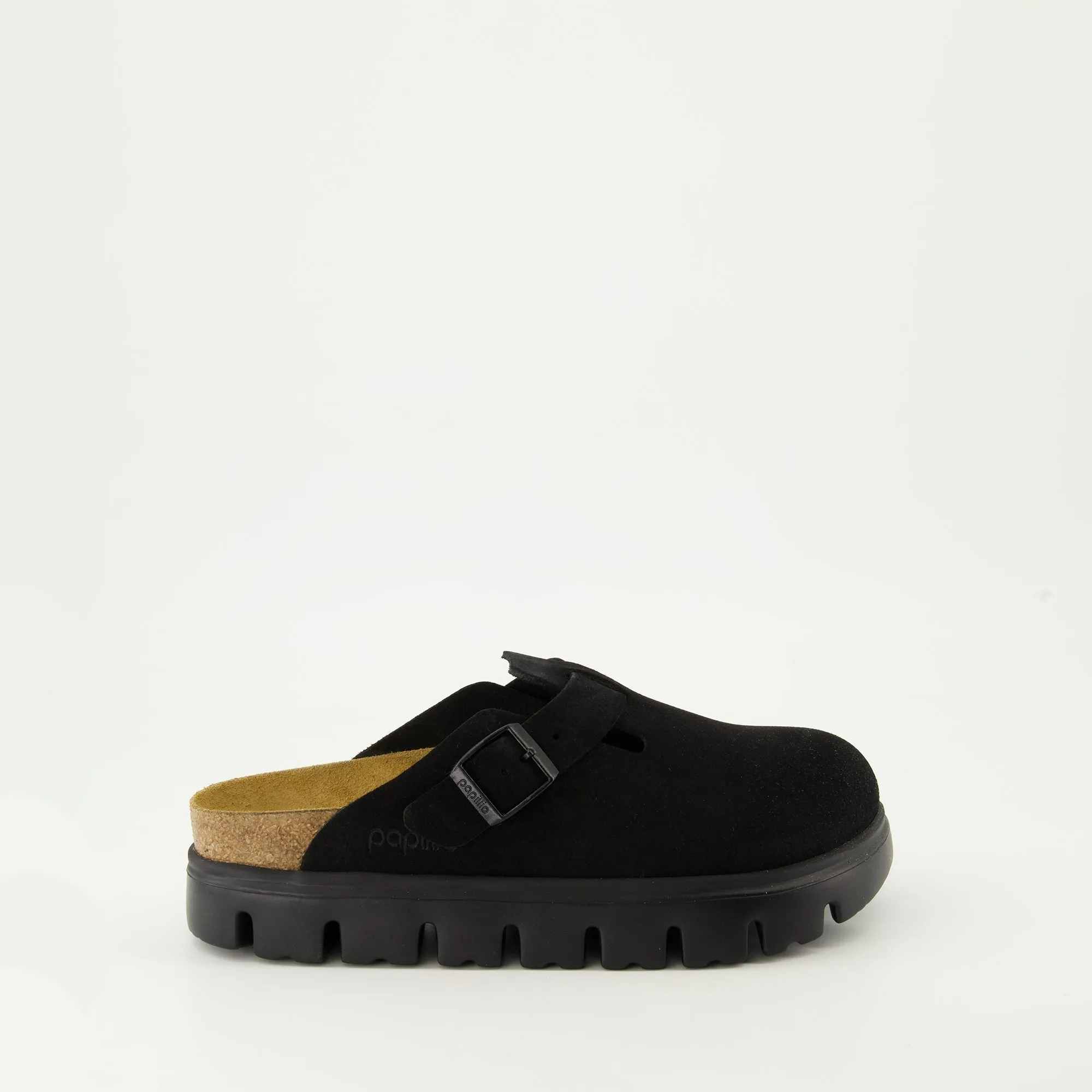 Black Suede Chunky Mules