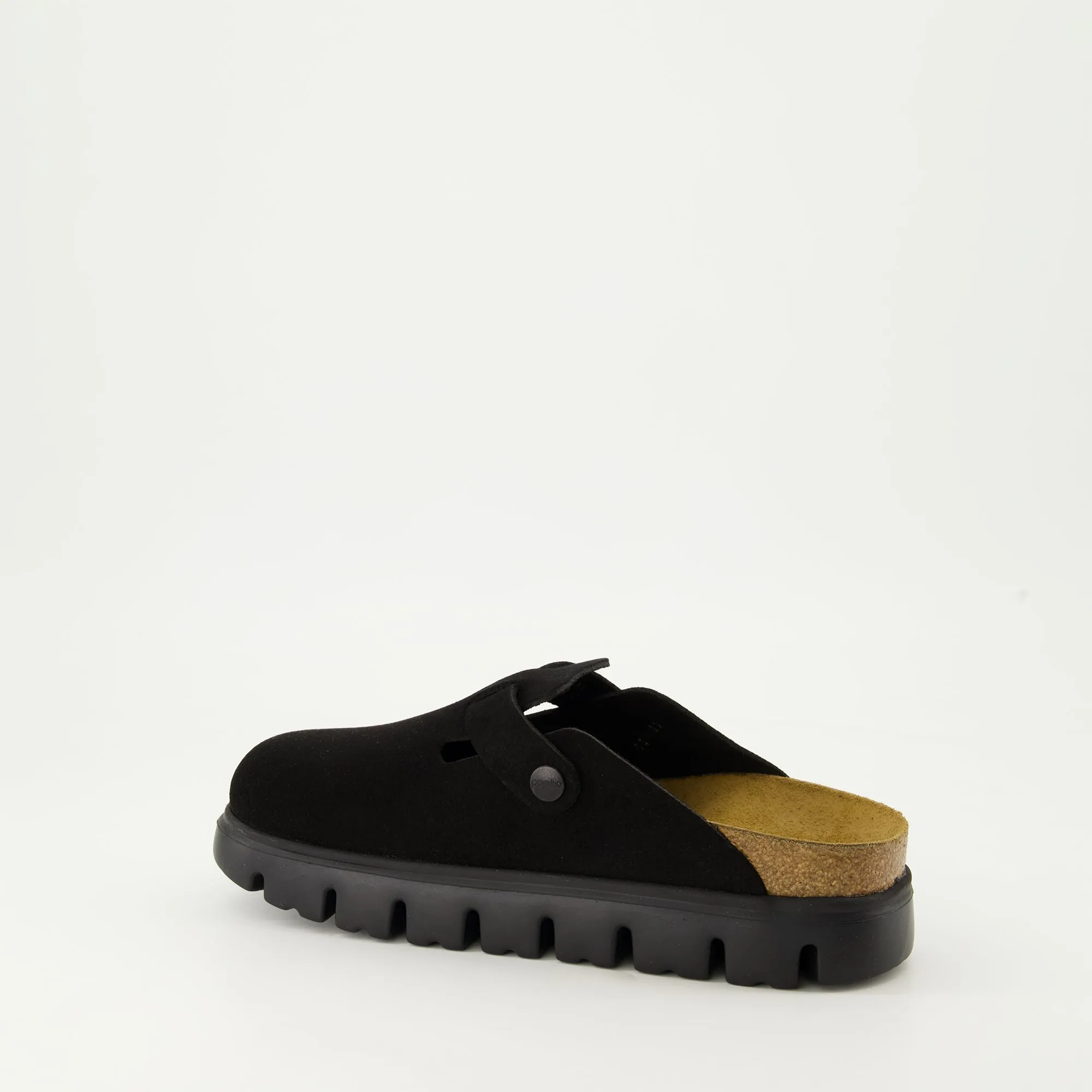 Black Suede Chunky Mules