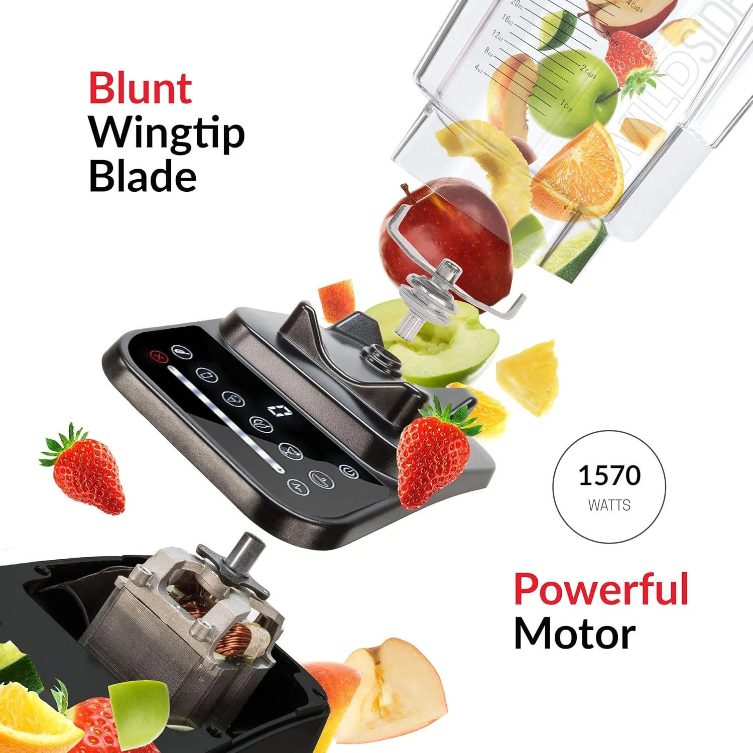 Blendtec Original Designer Series Blender and 90 Oz WildSide  Jar - Kitchen Blender Bundle - Black