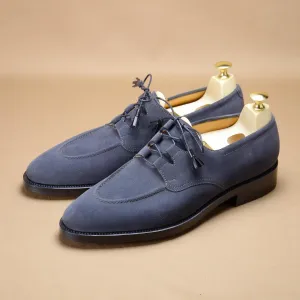 Blue leather men's oxford shoes