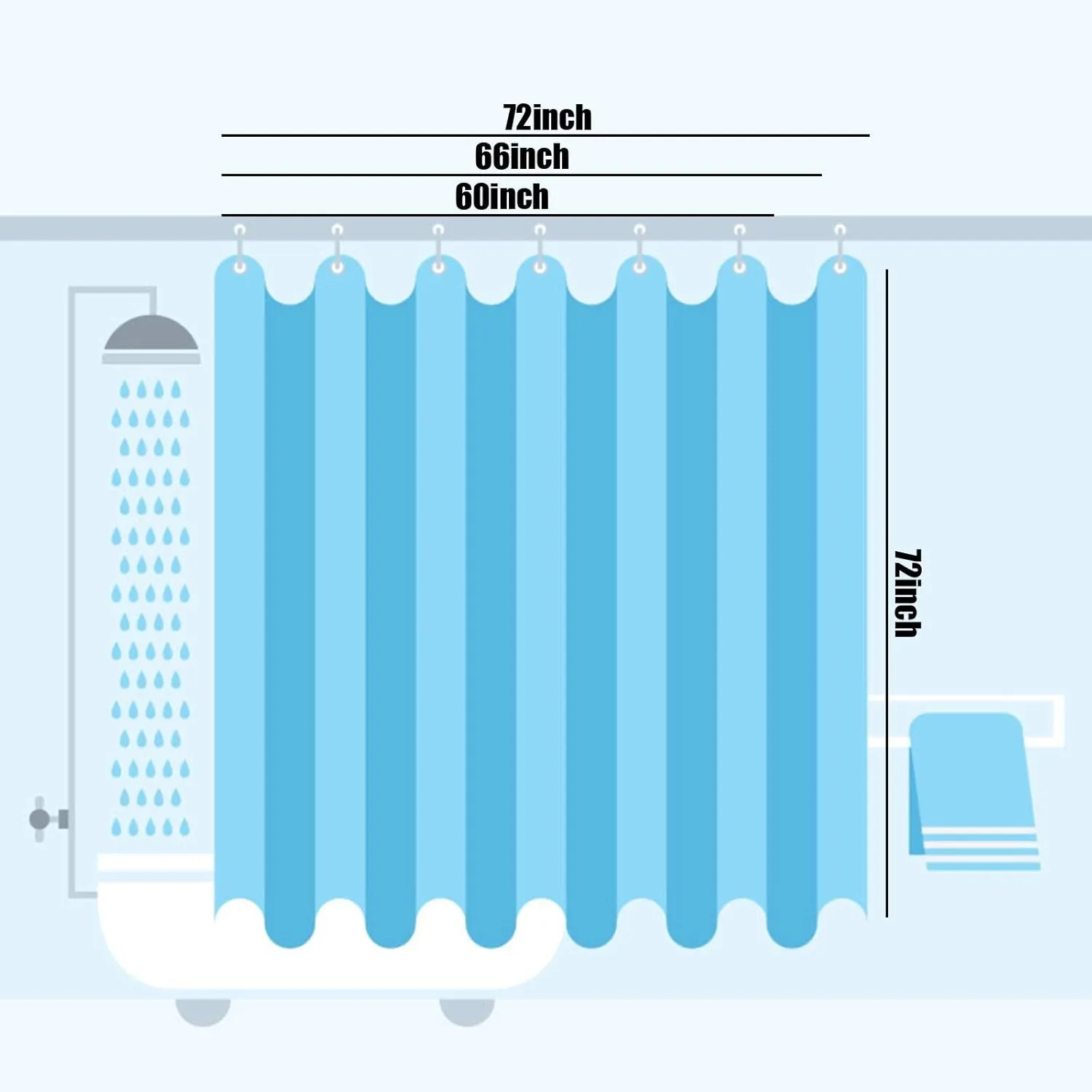 Blue Vintage Animal Graveyard Tombstones Shower Curtain Set Machine Washable Waterproof Shower Curtains for Bathroom, with 12 Rust-Proof Hooks,66 x 72 Inch