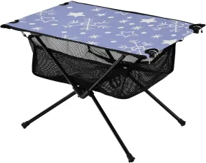 Bolaz Outdoor Folding Portable Picnic Camping Table-Snow and Star,Storage Mesh for Camping Gear Accessories, Hiking, Mountaineering, Outdoor Travel