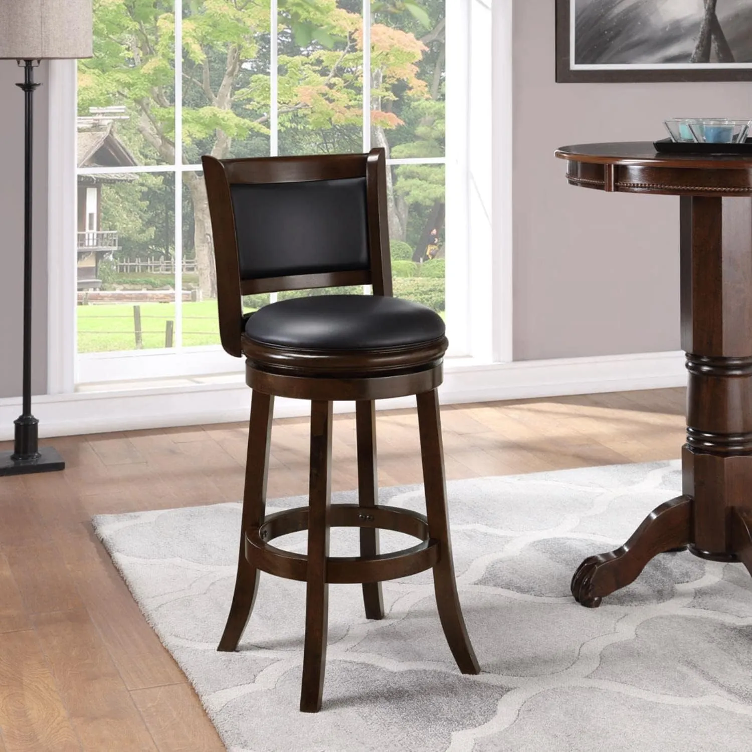Boraam Augusta Bar Height Swivel Stool, 29-Inch, Cappuccino
