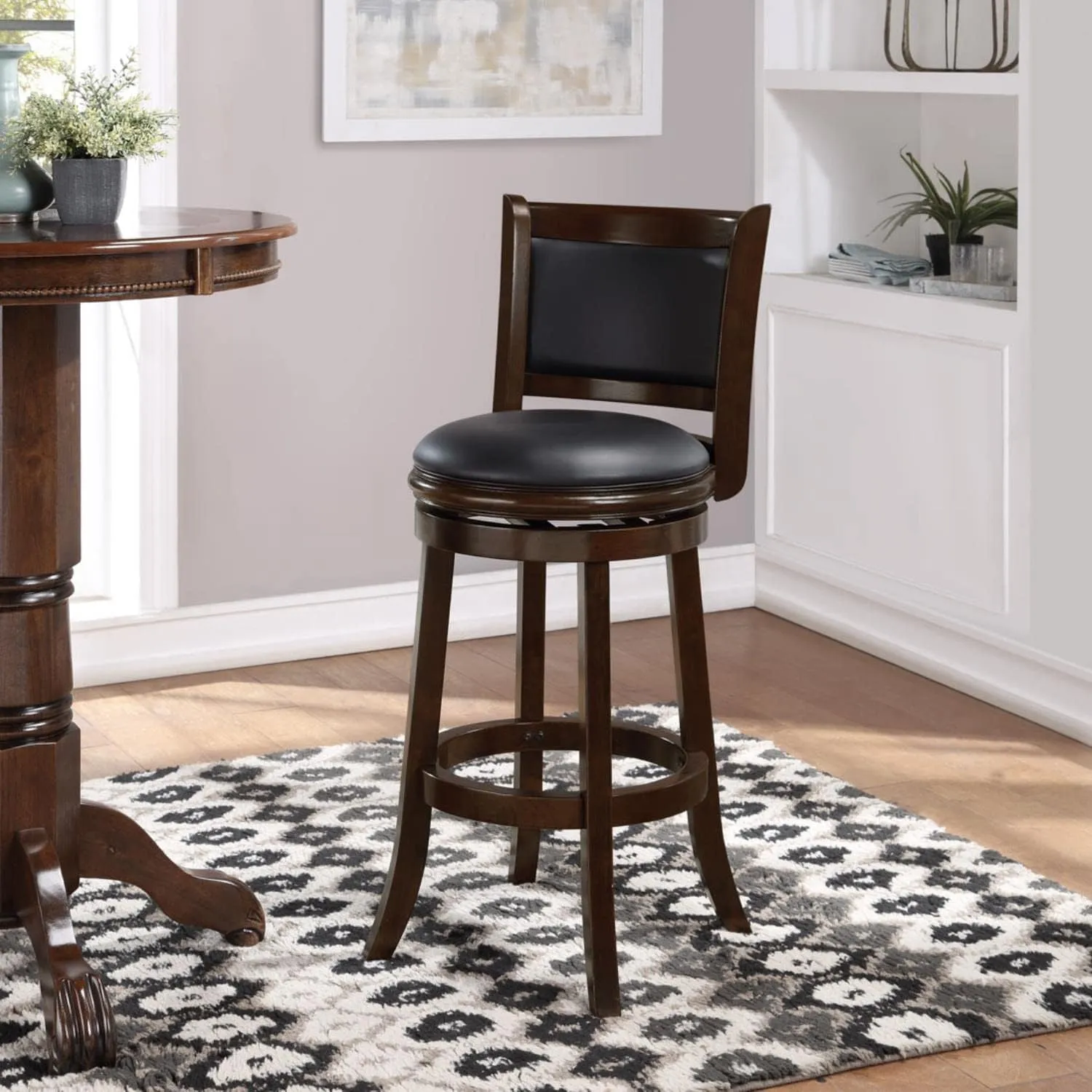 Boraam Augusta Bar Height Swivel Stool, 29-Inch, Cappuccino