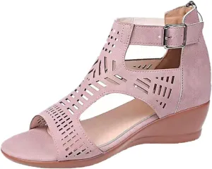Born Shoes for Women Sandals Toe Ladies For Women Wedges Fashion Out Shoes Hollow Sandals Peep Women Shoes Heels Sandals